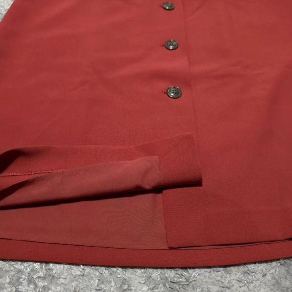 ANN TAYLOR FACTORY Nwt Rust Spice Faux Button Front Mini A-line Skirt, Size 16 - Picture 3 of 13